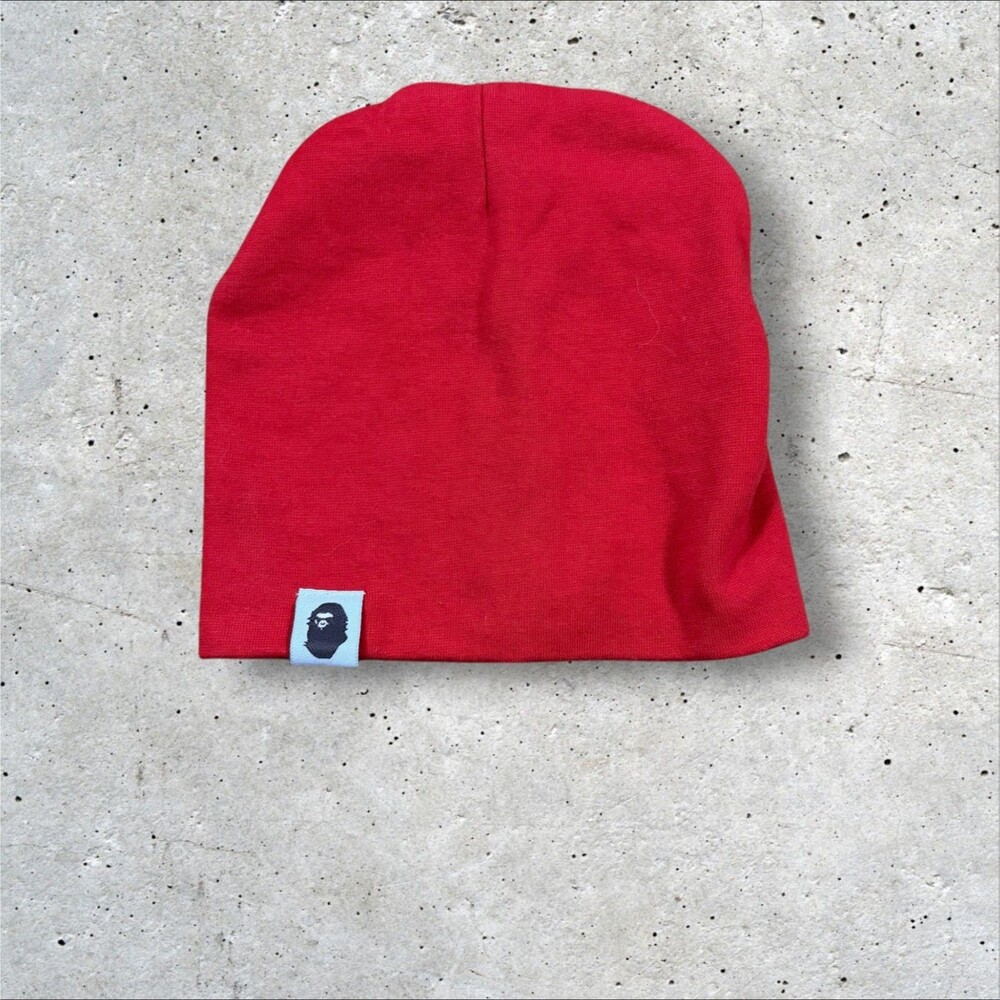 A Bathing Ape Bape Ape Head Red Infant Size Beanie Knit Hat Streetwear